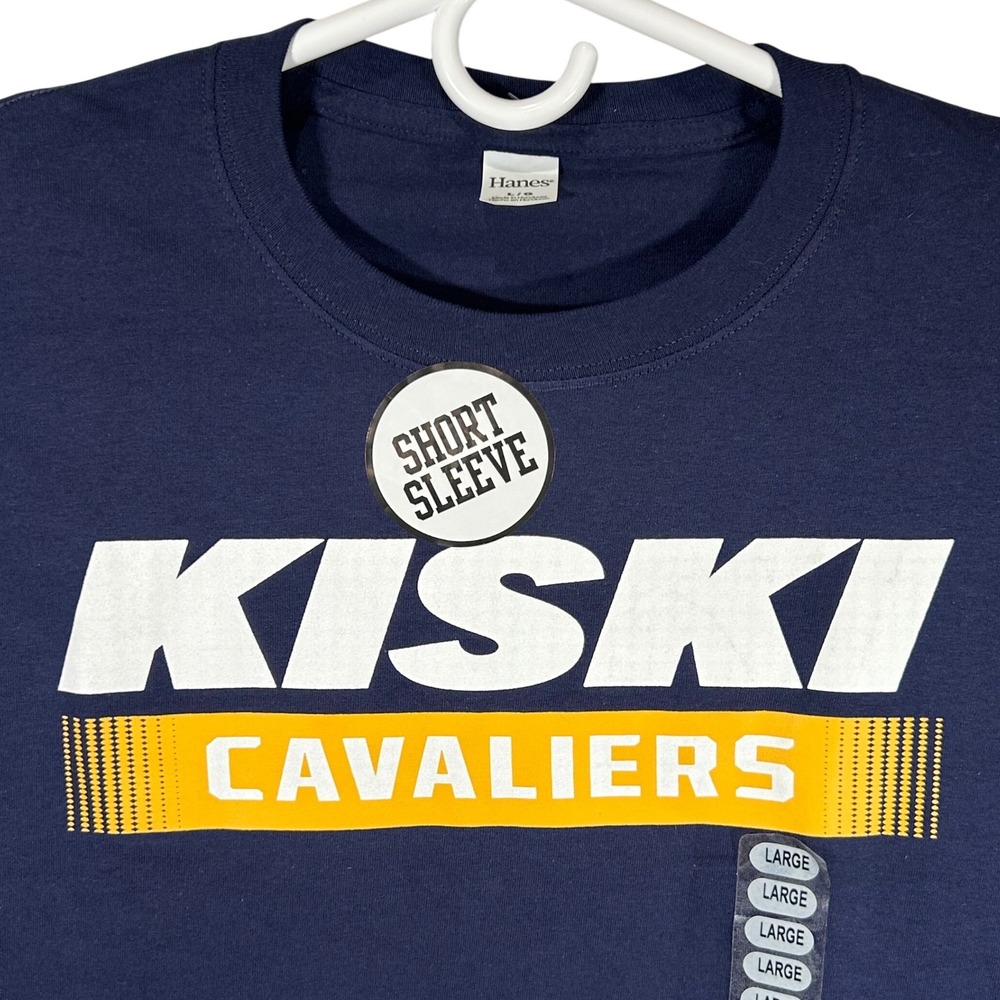 Hanes Mens Kiski Cavaliers High School‎ Team T-Shirt Navy Blue Large New